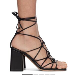 Gianvito Rossi Black Lace Up Heels, 38